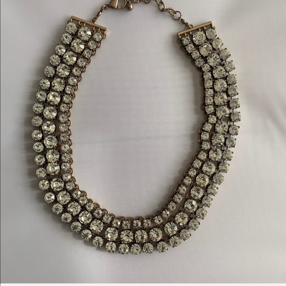 Three tiered rhinestone necklace NWOT - Picture 1 of 5